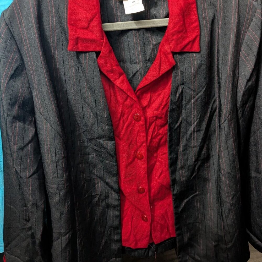 Miss Dorby Vintage Black and Red Blazer Size 18